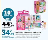 Maison à emporter de Barbie - Barbie en promo à 44,99 € chez Hyper U Maison à emporter de Barbie - Barbie dans le catalogue Hyper U