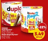 Duplo Big Pack oder Kinder Riegel Big Pack von FERRERO im aktuellen Penny Prospekt für 3,49 €