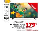 Téléviseur LED FHD 40" - Technical - Super U à Montpellier Téléviseur LED FHD 40" - Technical en promo chez Super U Montpellier à 179,00 €