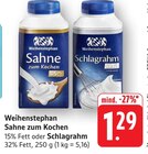 Sahne zum Kochen Angebote von Weihenstephan bei E center Filderstadt für 1,29 €