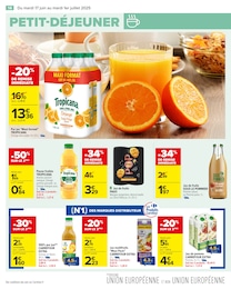 Prix et réduction Tropicana dans le prospectus Carrefour en cours Offre Tropicana dans le catalogue Carrefour du moment à la page 16