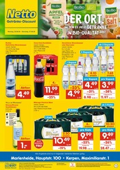 Wasser im Netto Marken-Discount Prospekt in Gummersbach Aktueller Netto Marken-Discount Prospekt mit Wasser, "DER ORT, AN DEM DU IMMER AUSGEZEICHNETE PREISE FINDEST.", Seite 1