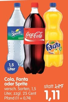 Cola, Fanta oder Sprite bei b&m in Rüsselsheim Cola, Fanta oder Sprite im Angebot bei b&m Rüsselsheim für 1,11 €