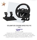 Volant de course Apex PS5/PC - HORI dans le catalogue Fnac