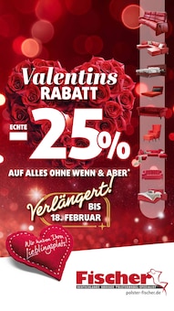 Polstermöbel Fischer Fellbach Prospekt "Valentins-RABATT" mit 16 Seiten