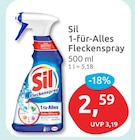 1-für-Alles Fleckenspray von Sil für 2,59 € bei budni im Angebot 1-für-Alles Fleckenspray von Sil im aktuellen budni Prospekt