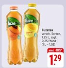 Schwarzer Tee Pfirsich oder Schwarzer Tee Zitrone Angebote von Fuzetea bei EDEKA Singen für 1,29 €