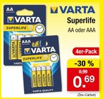 Superlife AA von VARTA für 0,69 € bei Zimmermann im Angebot Superlife AA von VARTA im aktuellen Zimmermann Prospekt