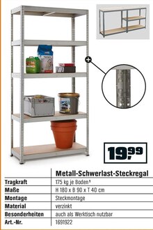 Metall-Schwerlast-Steckregal bei OBI in Oberhausen Metall-Schwerlast-Steckregal im Angebot bei OBI Oberhausen für 19,99 €