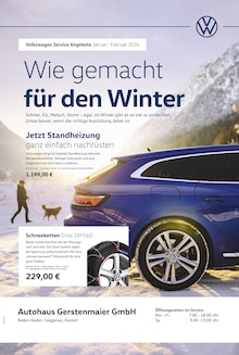 Aktueller Volkswagen Prospekt "Wie gemacht für den Winter" Seite 1 von 1 Seiten
