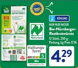 Bio-Nürnberger Rostbratwürste von Naturland für 4,29 € bei ALDI SÜD im Angebot Bio-Nürnberger Rostbratwürste von Naturland im aktuellen ALDI SÜD Prospekt