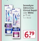 Zahncreme Clinical Repair oder White von Sensodyne für 6,79 € bei Rossmann im Angebot Zahncreme Clinical Repair oder White von Sensodyne im aktuellen Rossmann Prospekt