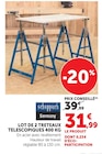 Lot de 2 tréteaux télescopiques 400 kg - Scheppach en promo chez Super U Rennes à 31,99 €