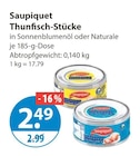 Thunfisch-Stücke in Sonnenblumenöl von Saupiquet für 2,49 € bei V-Markt im Angebot Thunfisch-Stücke in Sonnenblumenöl von Saupiquet im aktuellen V-Markt Prospekt
