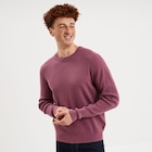 Pull avec col rond à relief mauve homme à 19,99 € dans le catalogue La Halle