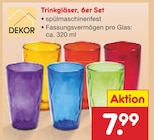 Trinkgläser, 6er Set von DEKOR für 7,99 € bei Netto Marken-Discount im Angebot Trinkgläser, 6er Set von DEKOR im aktuellen Netto Marken-Discount Prospekt