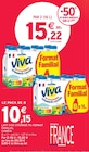 Promo Lait VIVA vitaminé 1% format familial à 15,22 € dans le catalogue Intermarché à Moirans