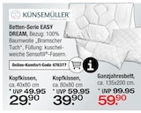 Aktuelle Kopfkissen Angebote bei Ostermann in Mülheim (Ruhr) Aktuelles Betten-Serie EASY DREAM Angebot bei Ostermann in Mülheim (Ruhr) ab 29,90 €