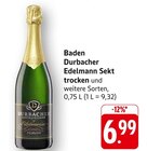 Edelmann Sekt trocken Angebote von Durbacher bei E center Offenburg für 6,99 €