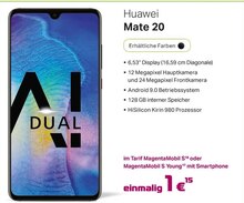 Smartphone Mate 20 bei CSA Computer in Moers Smartphone Mate 20 im Angebot bei CSA Computer Moers für 1,00 €