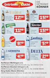 Getränkemärkte Prospekt von Getränke Oase in Recke Aktueller Getränke Oase Getränkemärkte Prospekt für Recke: Aktuelle Angebote mit 1} Seite, 13.04.2026 - 18.04.2026
