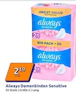 Damenbinden Sensitive Angebote von Always bei Action Neuss für 2,19 €