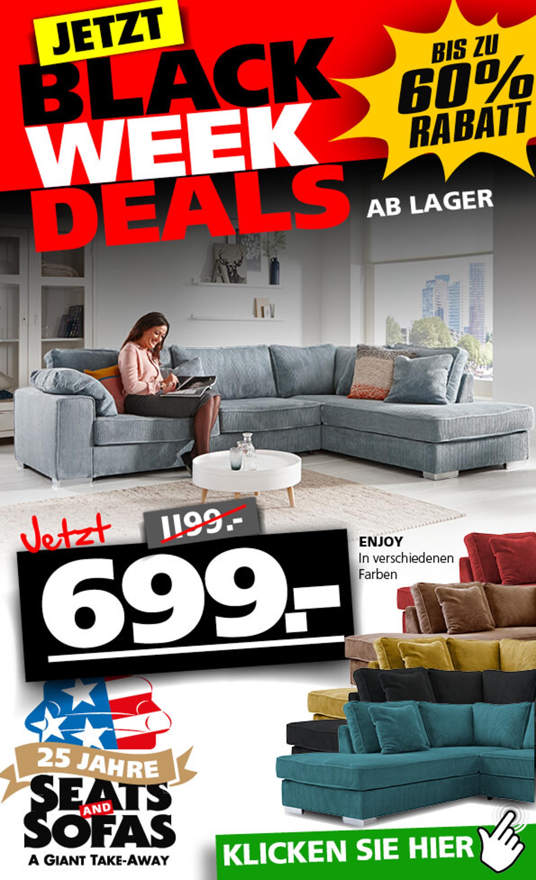 Seats and Sofas Prospekt für Kaarst mit 1 Seite Seats and Sofas Prospekt für Kaarst: "Ab Lager", 1 Seite, 29.08.2021 - 31.10.2021