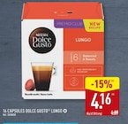 16 capsules Dolce Gusto Lungo - Nescafé en promo chez Aldi 16 capsules Dolce Gusto Lungo - Nescafé dans le catalogue Aldi