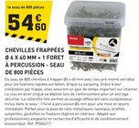 Chevilles frappées Ø 6 x 40 mm + 1 foret à percussion - seau de 800 pièces à Tout Faire dans Montguyon