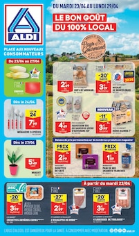 Prospectus Aldi de la semaine "LE BON GOÛT DU 100% LOCAL" avec 1 pages, valide du 23/04/2024 au 29/04/2024 pour Marseille et alentours