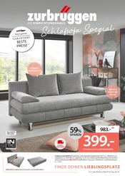Polstermöbel im Zurbrüggen Prospekt in Bremerhaven Aktueller Zurbrüggen Prospekt mit Polstermöbel, "Schlafsofa Spezial", Seite 1
