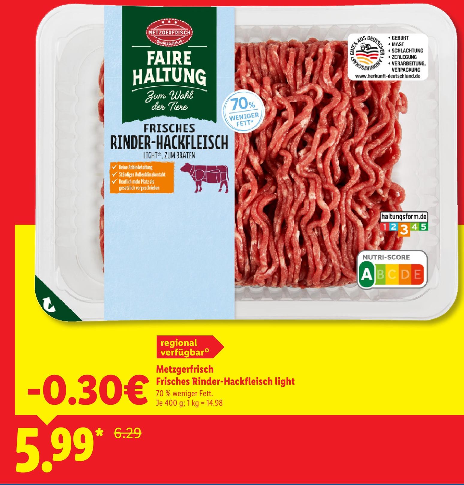 Frisches Rinder-Hackfleisch light