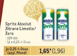 Zitrone Limette/ Zero von Sprite Absolut im aktuellen Metro Prospekt für 1,96 €