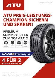 ATU Prospekt für Heidenheim mit 38 Seiten ATU Prospekt für Heidenheim: "4 FÜR 3", 38 Seiten, 14.06.2022 - 31.08.2022