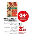 Capsules Dolce Gusto Neo - Nescafe dans le catalogue Super U