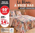 Parure housse de couette 200x200cm + 2 taies d'oreillers 63x63cm - U Maison en promo chez Super U Clermont-Ferrand à 14,95 €