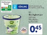 Bio-Joghurt pur von Bio im aktuellen ALDI SÜD Prospekt für 0,45 €
