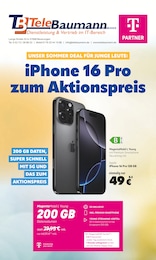 Telebaumann Prospekt für Brakel: "iPhone 16 Pro zum Aktionspreis", 8 Seiten, 01.07.2025 - 31.07.2025