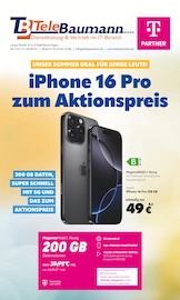 Aktueller Telebaumann Elektromarkt Prospekt in Grebenstein und Umgebung, "iPhone 16 Pro zum Aktionspreis" mit 8 Seiten, 01.07.2025 - 31.07.2025