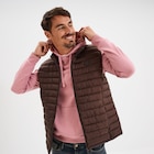 Doudoune légère déperlante sans manches marron foncé homme en promo chez La Halle Boulogne-Billancourt à 25,99 €