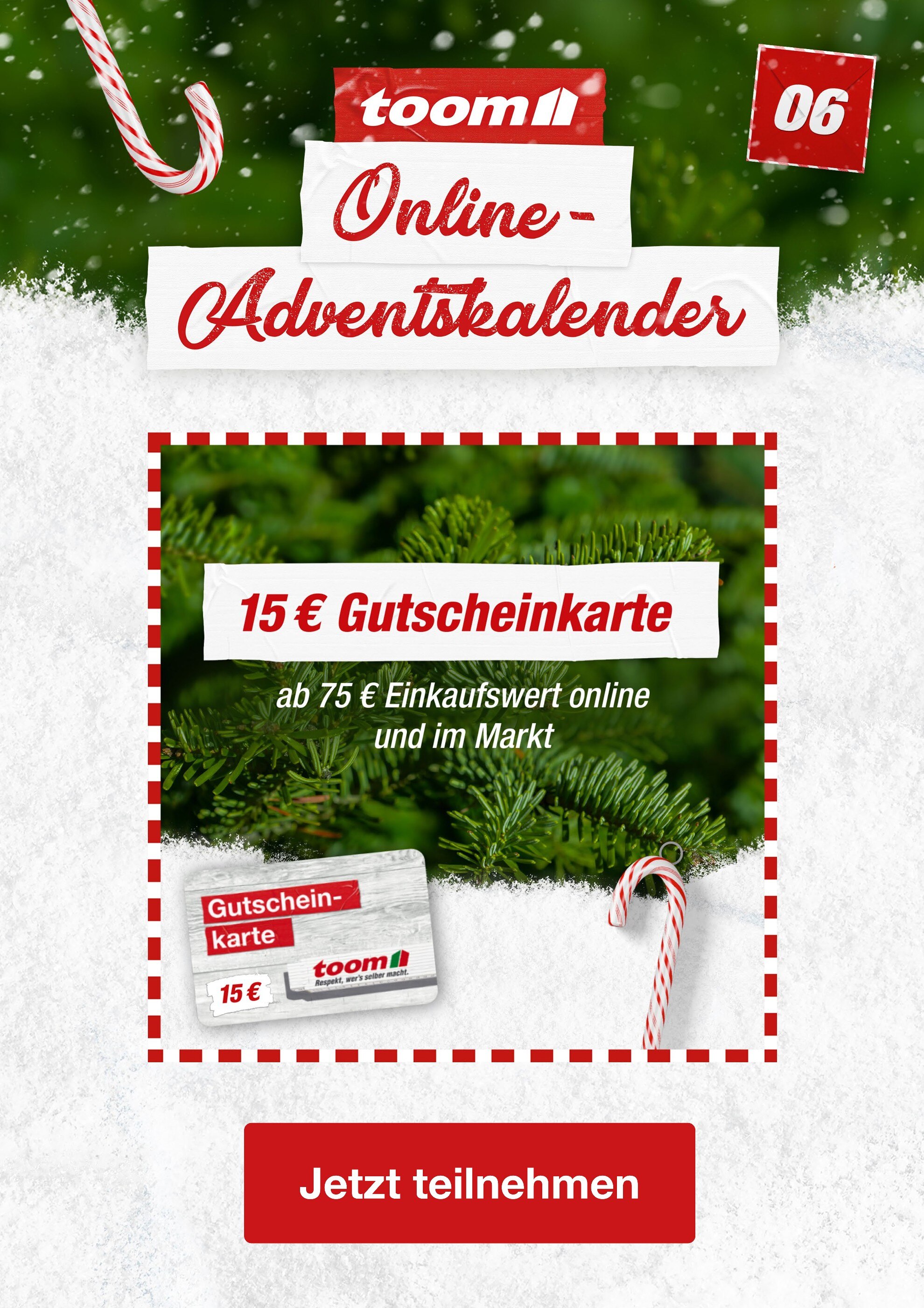 toom Baumarkt Prospekt für Gülzow mit 1 Seite toom Baumarkt Prospekt für Gülzow: "Online-Adventskalender", 1 Seite, 06.12.2021 - 06.12.2021