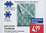 Tischdecke Rechteckig 120 x 180 cm Angebote von Home Creation bei ALDI Nord Melle für 4,99 €