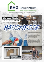RHG Baucentrum Prospekt für Schneeberg: "Große RHG-Hausmesse am Standort Falkenstein", 1 Seite, 01.03.2024 - 02.03.2024