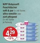 Babysanft Feuchttücher soft & pur bei V-Markt im Prospekt "" für 4,29 €