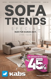 Aktueller Kabs Möbel & Einrichtung Prospekt in Hamwarde und Umgebung, "Sofa Trends!" mit 14 Seiten, 27.05.2024 - 02.06.2024