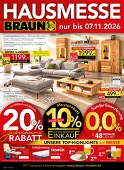 Aktueller BRAUN Möbel-Center Möbel & Einrichtung Prospekt in Scheer und Umgebung, "HAUSMESSE" mit 16 Seiten, 31.10.2026 - 07.11.2026
