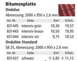 Bitumenplatte Angebote bei Holz Possling Falkensee für 18,53 €