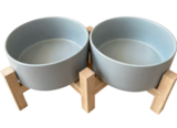 GAMELLES EN CÉRAMIQUE AVEC SUPPORT 350 ML X2 - LEEBY dans le catalogue Animalis