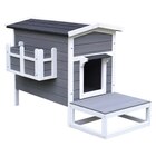 Katzenhaus im POCO Prospekt PawHut Katzenhaus grau Holz B/H/L: ca. 67x75x115 cm im aktuellen POCO Prospekt für 85,99 €