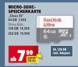 Micro-SDXC-Speicherkarte Class 10 64 GB Angebote von SanDisk bei Marktkauf Heilbronn für 7,99 €